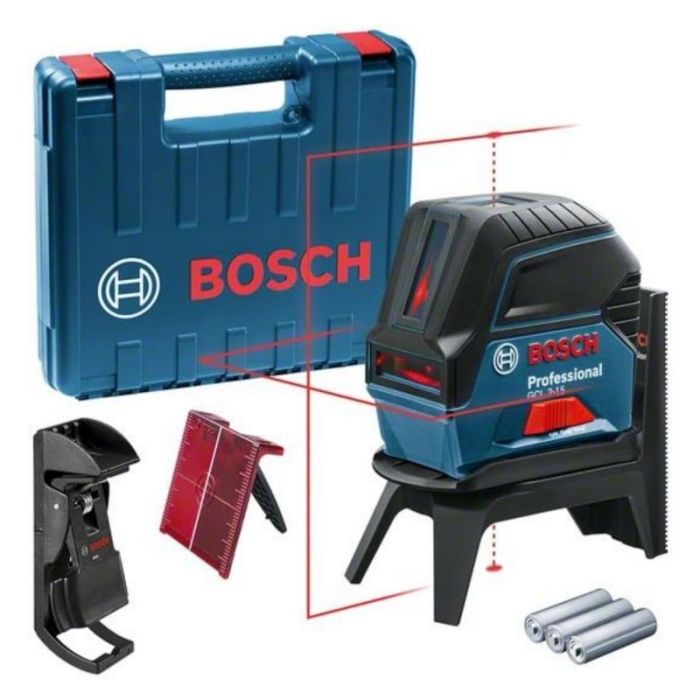 BOSCH - Nivela laser GCL 2 - 15 + suport RM 1 + baterii alcaline + placa vizare, valiza [0601066E02]