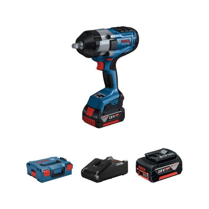 BOSCH - Masina de insurubat cu impact 1000Nm, GDS 18V-1000, patrat 1/2", cu 2 acumulatori 18V, 5.0Ah, incarcator, valiza [06019J8304]