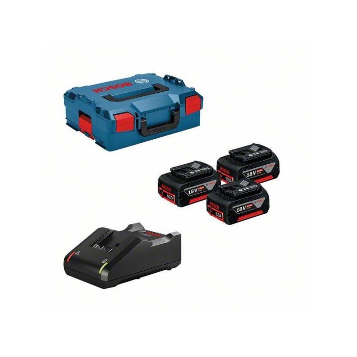 BOSCH - Set 3x acumulator Li-Ion GBA 18V, 5.0Ah + incarcator GAL 18V-40 CV, valiza [0615990L3T]