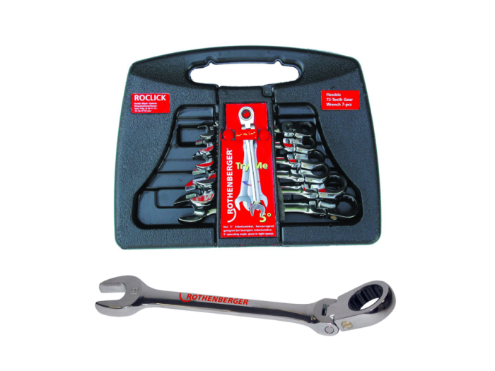 ROTHENBERGER - Set chei combinate fixe - inelare cu clichet tip ROCLICK [70490]