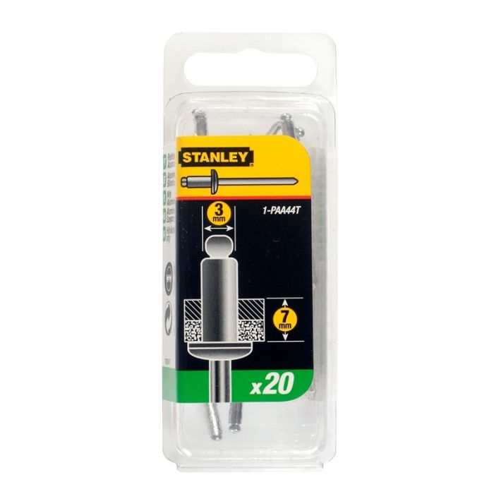 STANLEY - Nituri de aluminiu 3x6mm, 20 bucati [1-PAA44T]