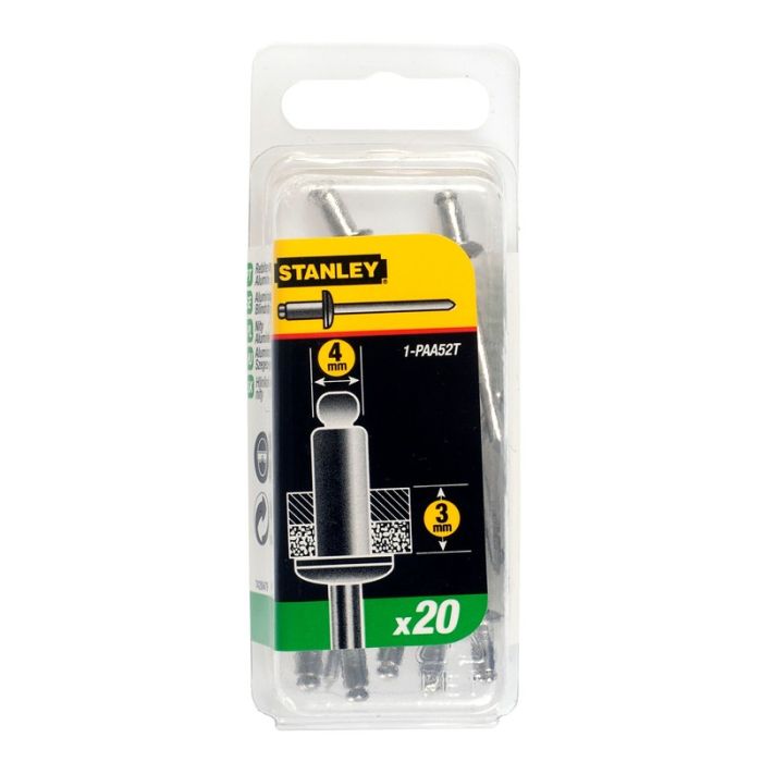 STANLEY - Nituri de aluminiu 4x3mm, 20 bucati [1-PAA52T]