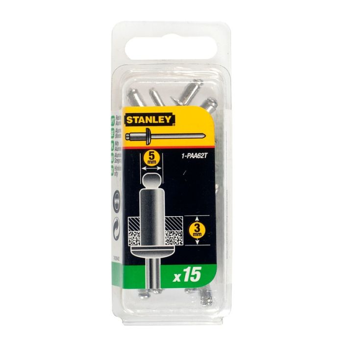 STANLEY - Nituri de aluminiu 5x3mm, 15 bucati [1-PAA62T]