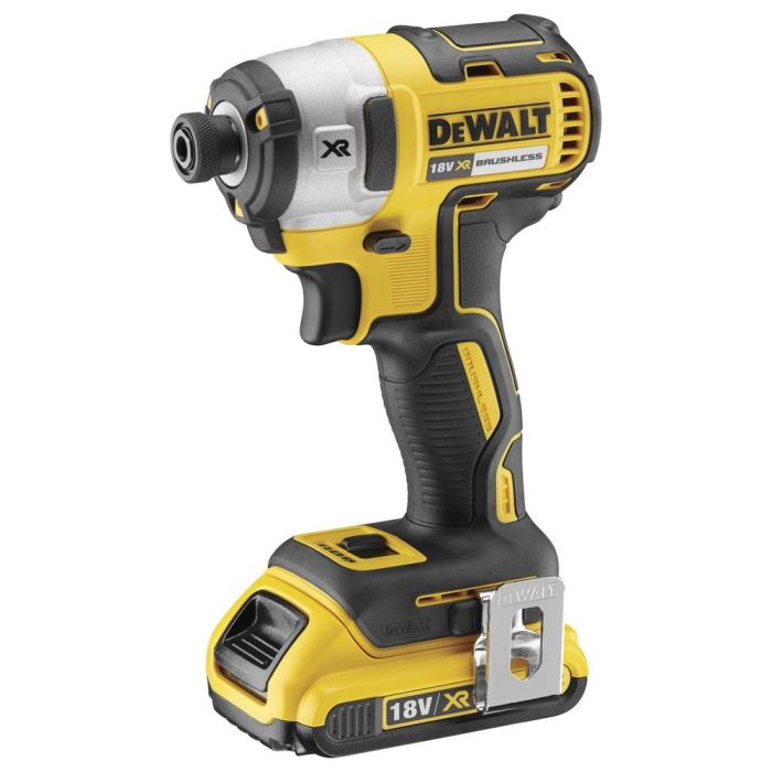 DeWALT - Masina de insurubat cu impact 205Nm, Hex 1/4", cu 2 acumulatori 18V, 2.0Ah, incarcator, valiza [DCF887D2-QW]