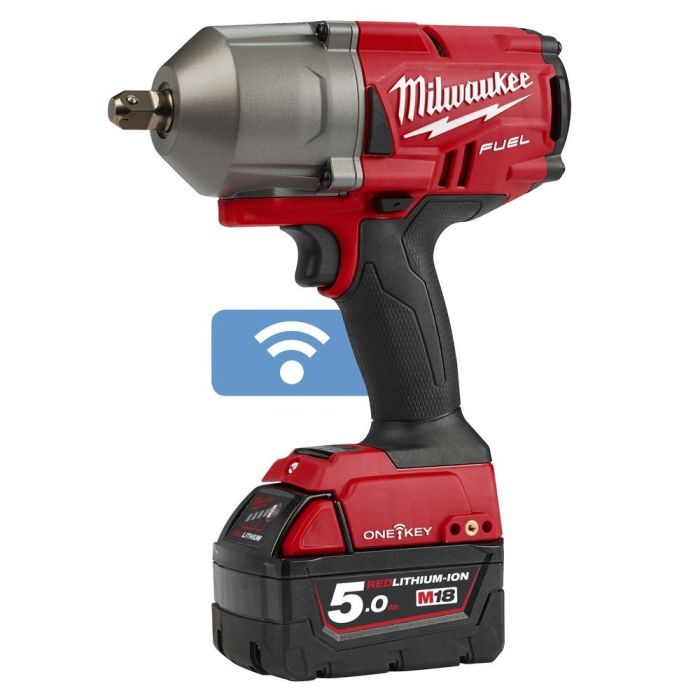 Milwaukee - Masina de insurubat cu impact 1017Nm, M18 ONEFHIWP12-502X, patrat 1/2", cu 2 acumulatori 18V, 5.0Ah, incarcator, valiza [4933459725]