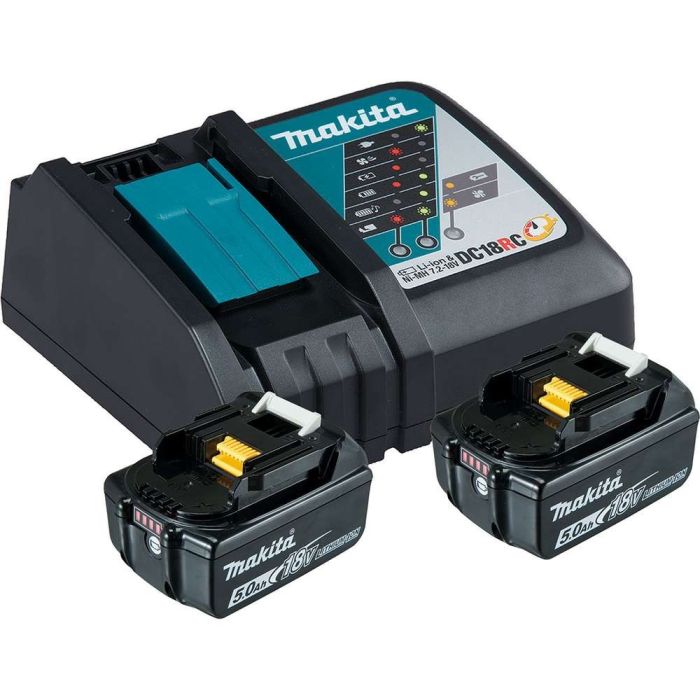 Makita - Set 2x acumulator Li-Ion LXT, BL1850B, 18V, 5.0Ah + incarcator DC18RC [197570-9]