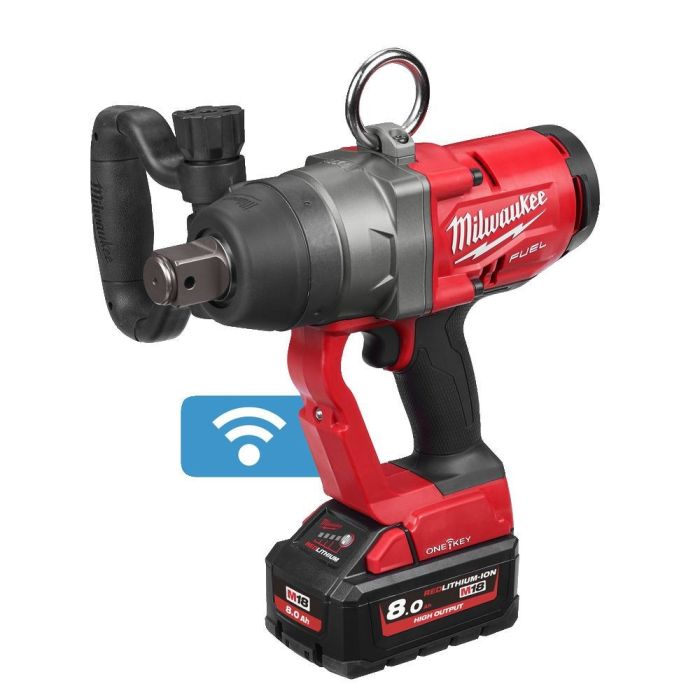 Milwaukee - Masina de insurubat cu impact 2033Nm, M18 ONEFHIWF1-802X, patrat 1", cu 2 acumulatori 18V, 8.0Ah, incarcator, valiza [4933459733]