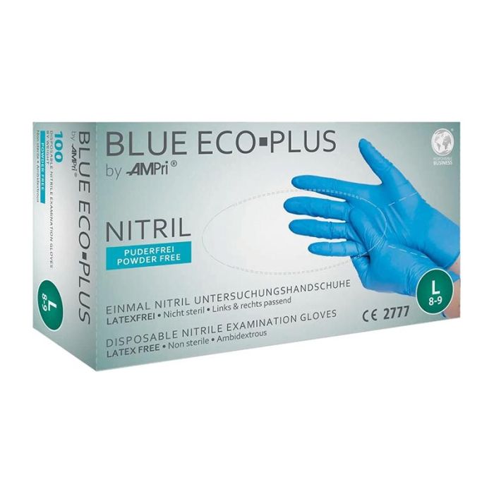 Ampri - Manusi de unica folosinta nitril, Blue Eco Plus, albastru, mas. M [01198-M]