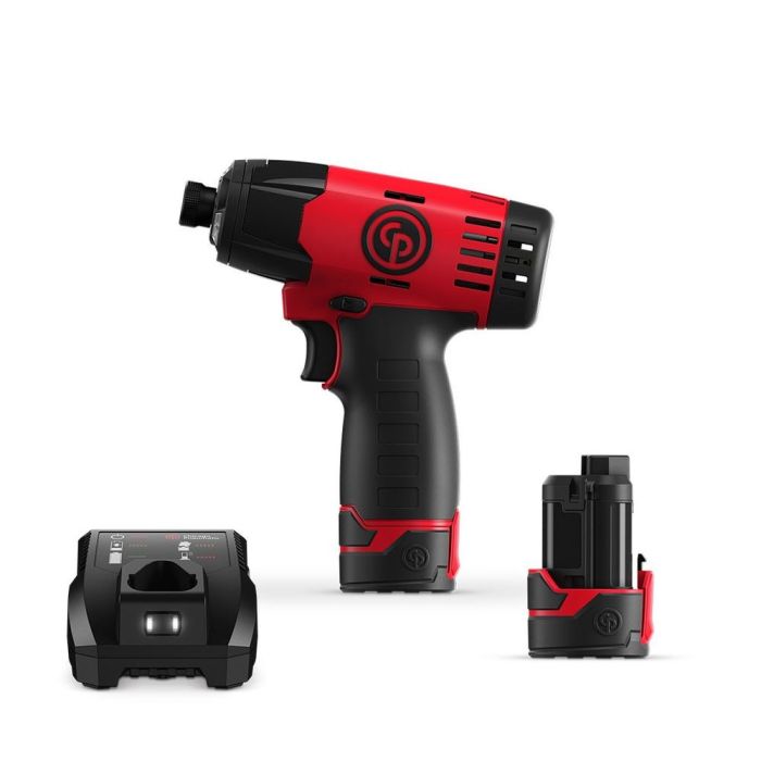 Chicago Pneumatic - Masina de insurubat cu impact 115Nm, CP8818, Hex 1/4", cu 2 acumulatori 12V, 1.5Ah, incarcator, valiza [8941088180]