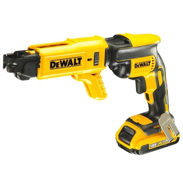 DeWALT - Masina de insurubat pentru gips-carton, cu 2 acumulatori 18V, 2.0Ah, incarcator, valiza + magazie suruburi [DCF620D2K-QW]