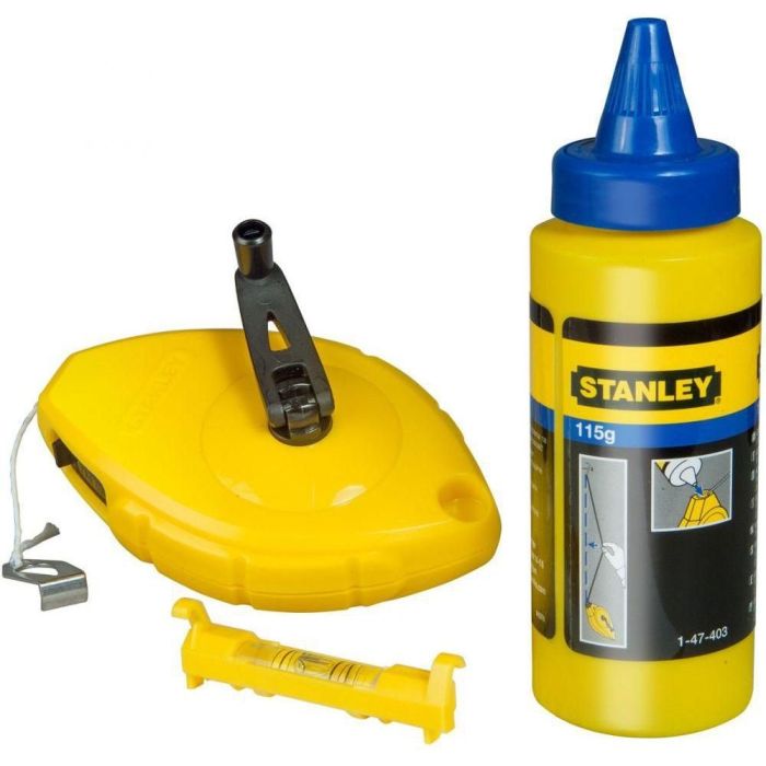 STANLEY - Set sfoara trasat + creta albastra + nivela pentru fir [0-47-443]