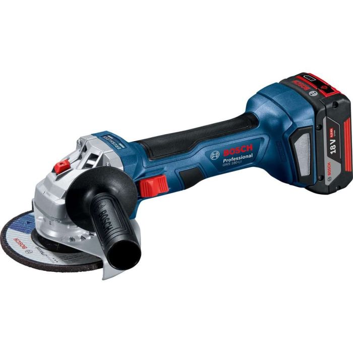 BOSCH - GWS 180 LI Polizor 125mm cu acumulator Li-Ion 18V 2x4.0Ah, GAL 18V-40, Valiza Pro [06019H9021]