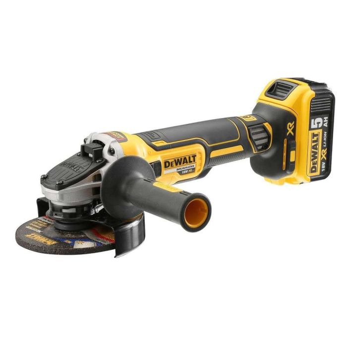 DeWALT - Polizor cu comutator glisant 18V, 3x5Ah, 125mm [DCG405P3-QW]