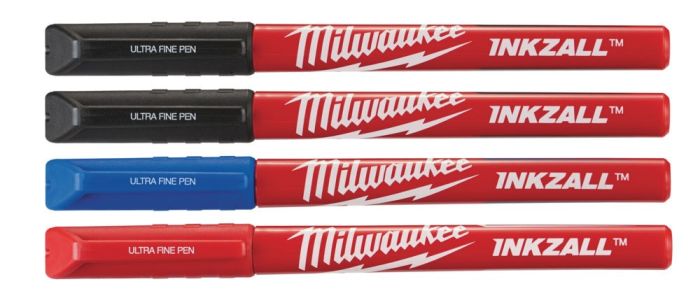 Milwaukee - Set 4 markere colorate cu varf fin (negru, rosu si albastru) [48223165]