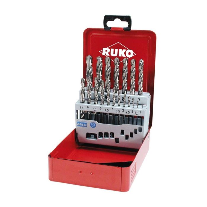 Ruko - Set burghie DIN338 HSS-G executie stanga 1-10mm/ 19 buc [214214Li]