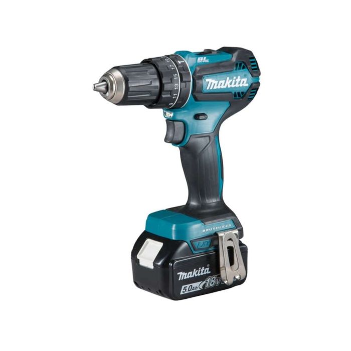 Makita - Masina de gaurit si insurubat cu percutie 50Nm, cu 2 acumulatori Li-Ion 18V, 3.0Ah, incarcator, valiza [DHP485RFJ]