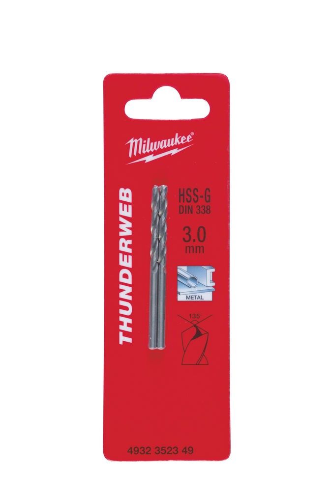 Milwaukee - Burghiu HSS-G Thunderweb 3x61 mm set 2 buc [4932352349]