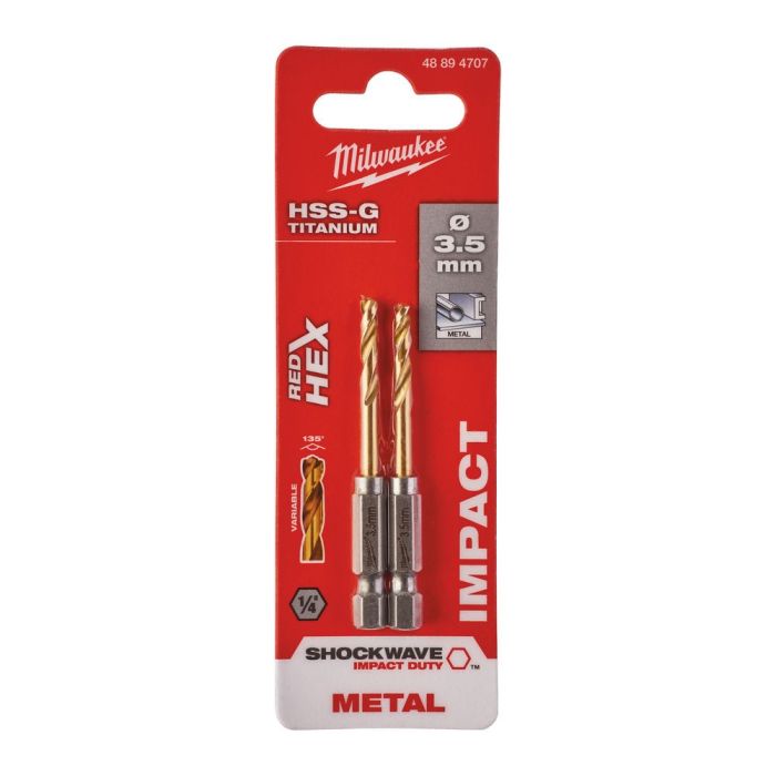 Milwaukee - Burghiu metal SWave HSS-G Tin 3.5x69 mm set 2 buc [48894707]