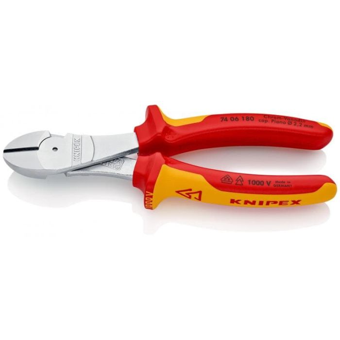 KNIPEX - Cleste cromat cu tais si manere multicomponente/VDE 180 mm [7406180]