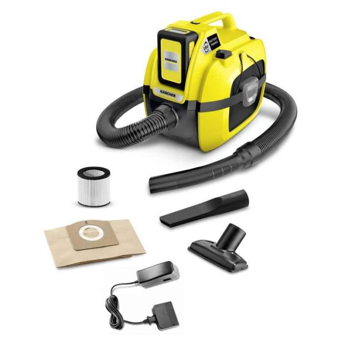 KARCHER - Aspirator umed-uscat WD 1 Compact, cu acumulator 18V, 2.5Ah, incarcator