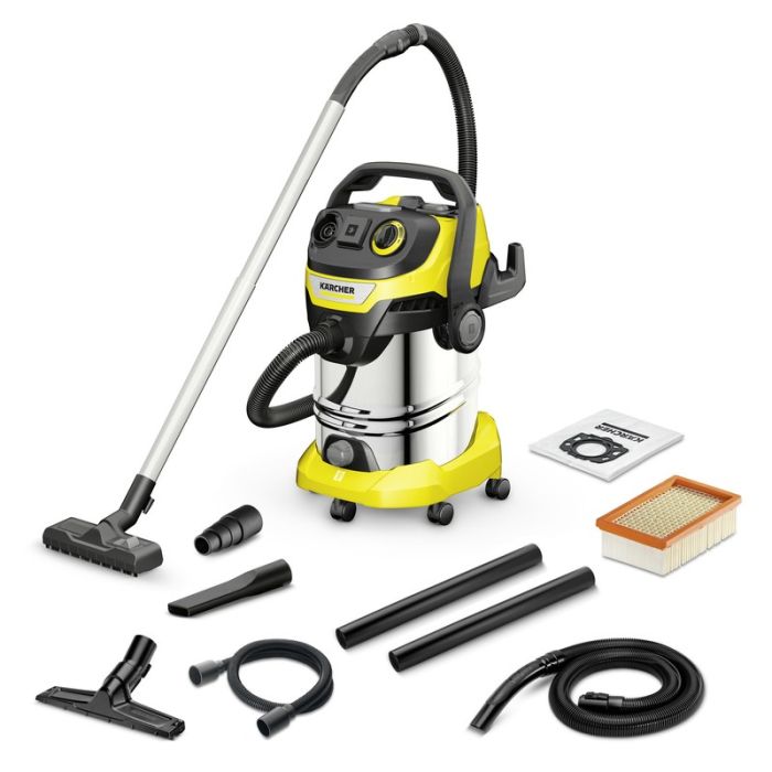 KARCHER - Aspirator umed-uscat WD6PSV-30/8/22/T RENOVATION, cuva inox si priza pentru scule