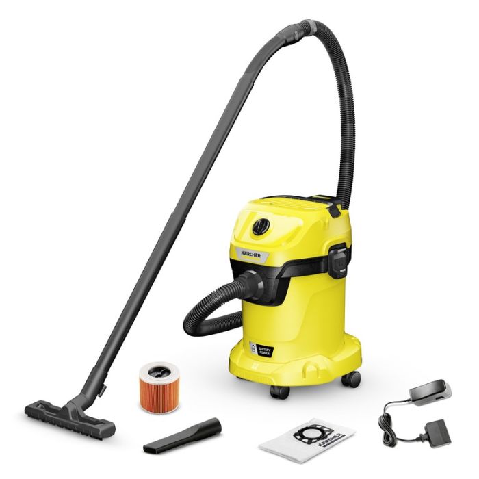 KARCHER - Aspirator umed-uscat WD 3-18, cu acumulator 18V, 5.0Ah, incarcator