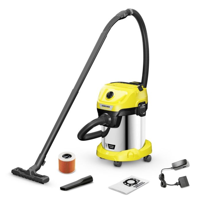 KARCHER - Aspirator umed-uscat WD 3-18 S, cu acumulator 18V, 5.0Ah, incarcator