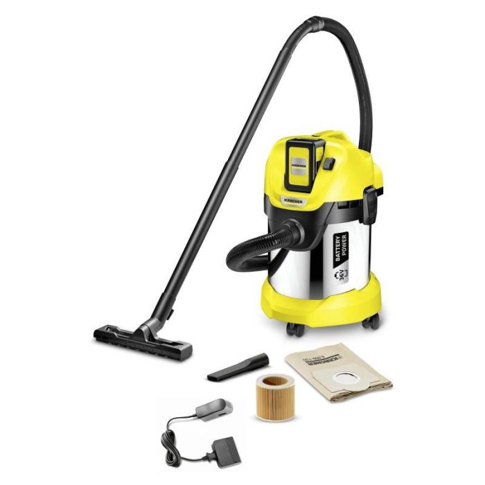 KARCHER - Aspirator umed-uscat WD 3 Premium, cu acumulator 36V, 2.5Ah, incarcator