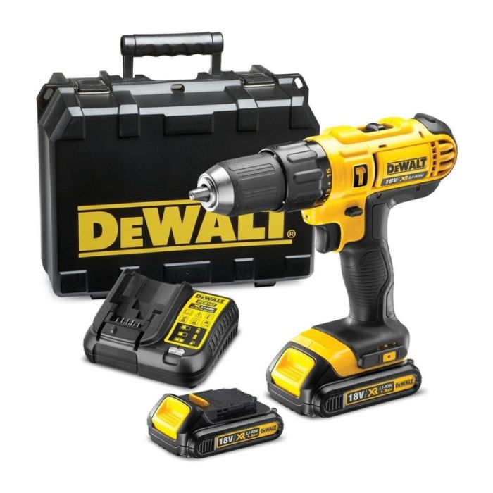 DeWALT - Masina de gaurit si insurubat cu percutie 42Nm, cu 2 acumulatori Li-Ion XR 18V, 1.3Ah, incarcator, valiza [DCD776C2-QW]