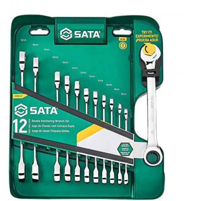 Sata - Set chei combinate cu clichet, 8-19 mm, 12 piese [ST09066-02]