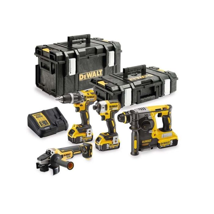 DeWALT - DCK422P3 Set 4 scule 18V DCD796 + DCF887 + DCG405 + DCH273 + DCB184x3 + incarcator + Tough system DS150 + DS300 [DCK422P3-QW]