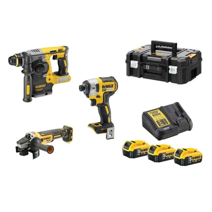 DeWALT - Set 3 scule 18V - DCH273 + DCF887 + DCG405 + DCB184x3 + incarcator + TSTAK I&II [DCK305P3T-QW]