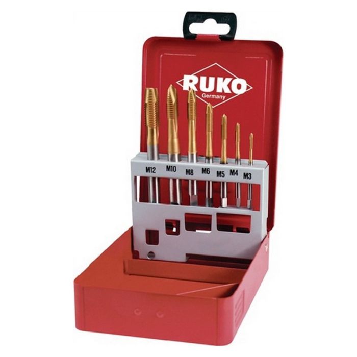 Ruko - Set 7 piese tarozi de masina M3-M12 HSS TIN [245065]