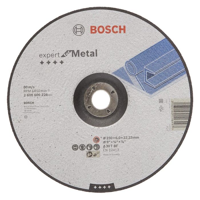 BOSCH - Disc abraziv pentru slefuire metal 230x6x22.23mm [2608600228]