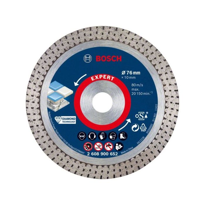 BOSCH - Disc diamantat HardCeramic 76x1.9x10mm, segment 10mm Expert [2608900652]