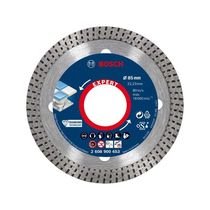 BOSCH - Disc diamantat HardCeramic 85x22.23x1.4mm, segment 7mm Expert [2608900653]