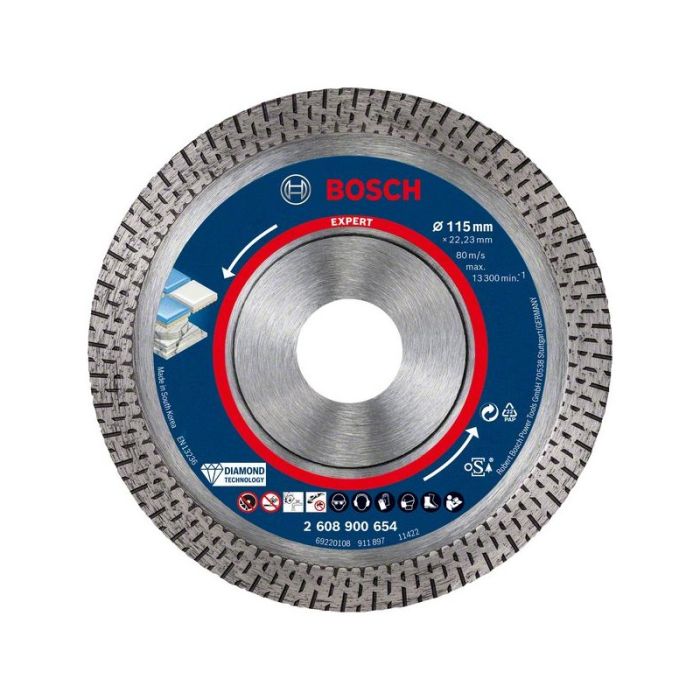 BOSCH - Disc diamantat HardCeramic 115x22.23x1.4, segment 10mm Expert [2608900654]