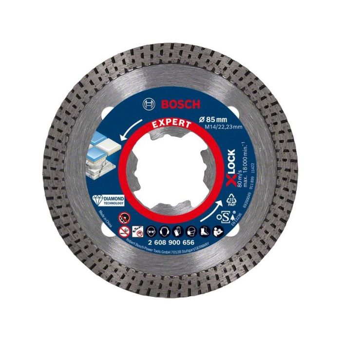 BOSCH - Disc diamantat HardCeramic 85x22.23x1.6mm, segment 7mm X-LOCK Expert [2608900656]