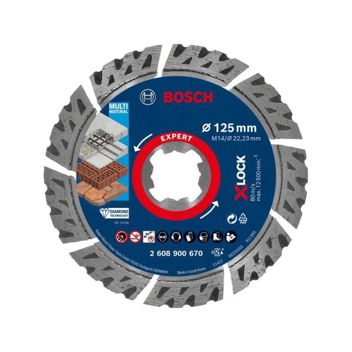 BOSCH - Disc diamantat MultiMat X-lock 125x22mm, 23x2.4x12mm [2608900670]