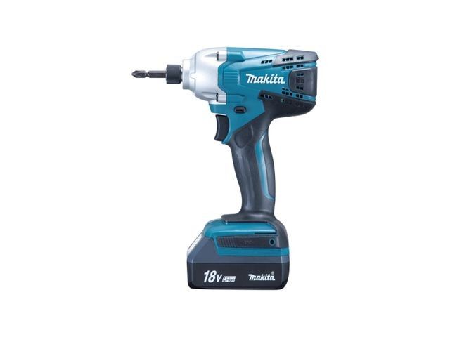 Makita - Masina de insurubat cu impact 140Nm, Hex 1/4", cu 2 acumulatori 18V, 1.3Ah, incarcator, valiza [TD127DWE]