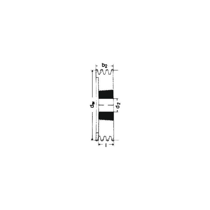 Fulie cu canelura in V, SPZ/10, cu 3 caneluri, 63 mm, bucsa conica 1108