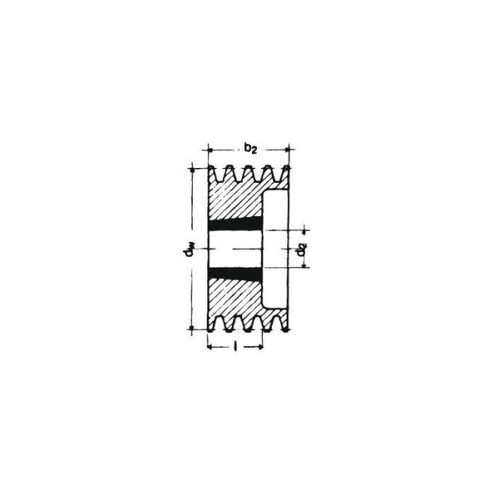 Fulie cu canelura in V, SPB/17, cu 3 caneluri, 180 mm, bucsa conica 2517