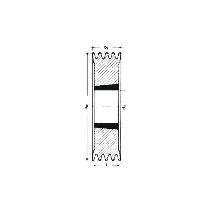 Fulie cu canelura in V, SPB/17, 5 caneluri, 170 mm, bucsa conica 3020