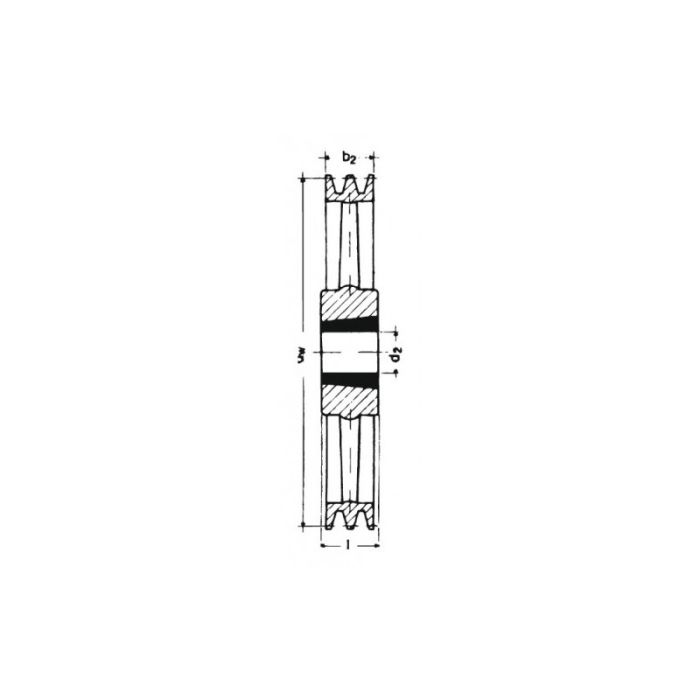 Fulie cu canelura in V, SPB/17, 5 caneluri, 630 mm, bucsa conica 4040