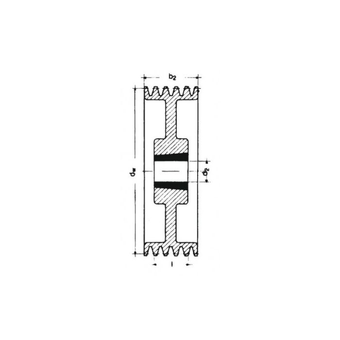 Fulie cu canelura in V, SPZ/10, cu 4 caneluri, 180 mm, bucsa conica 2517