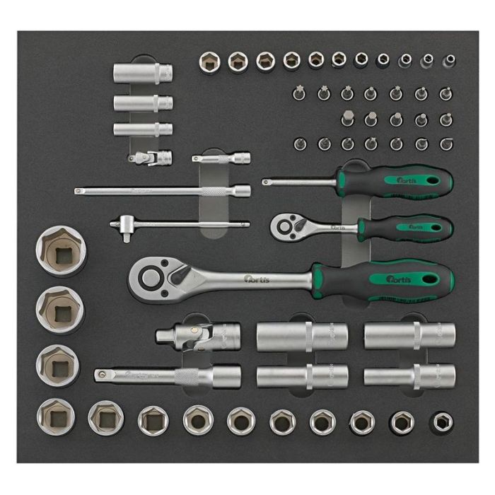 fortis - Modul scule 2/3 chei tubulare 1/4"+1/2" [4063726002334]