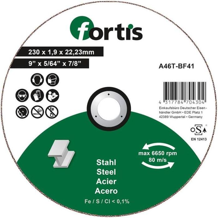 fortis - Disc de debitat otel/inox 230x1.9mm [4317784704304]