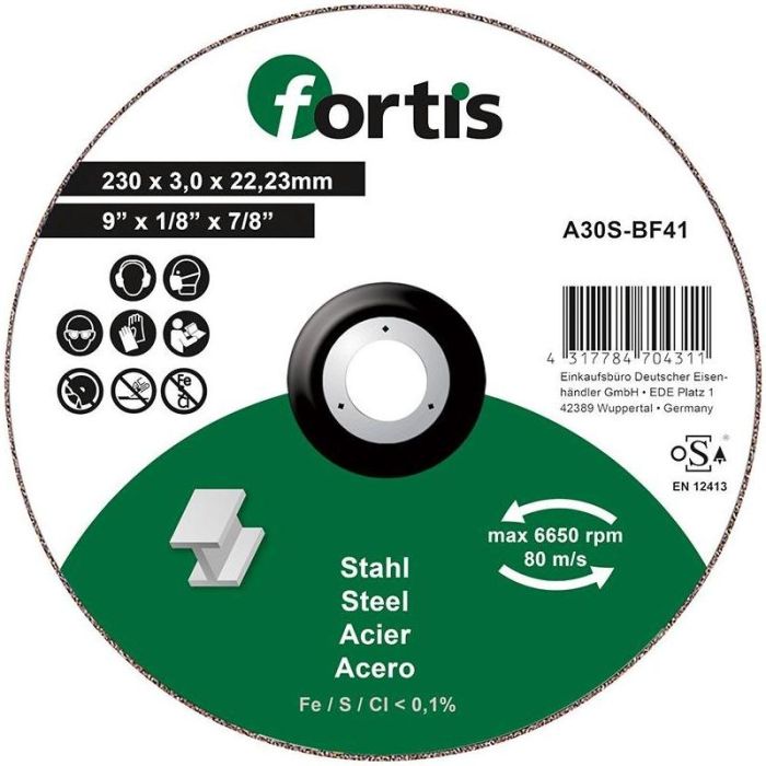 fortis - Disc de debitat otel/inox 230x3.0mm [4317784704311]