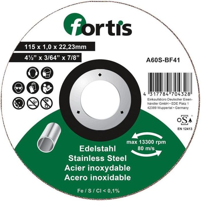 fortis - Disc de debitat inox 115x1.0mm [4317784704328]