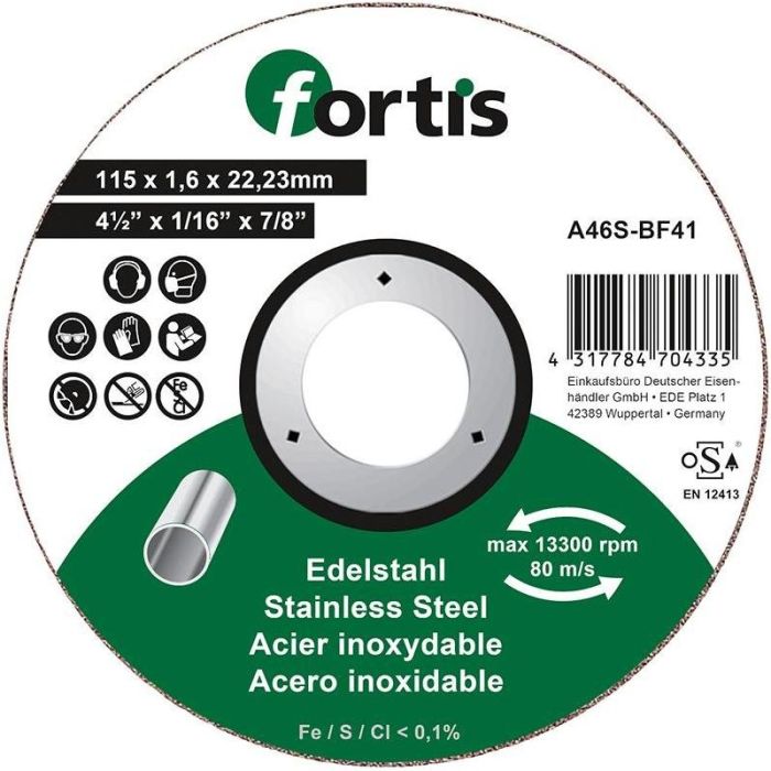 fortis - Disc de debitat inox 115x1.6mm [4317784704335]